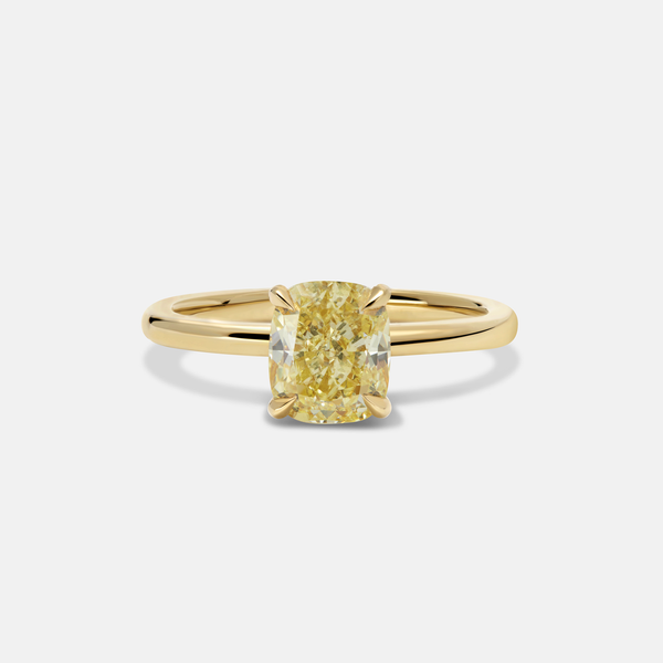 1.52ct Yellow Elongated Cushion Ceremonial Solitaire