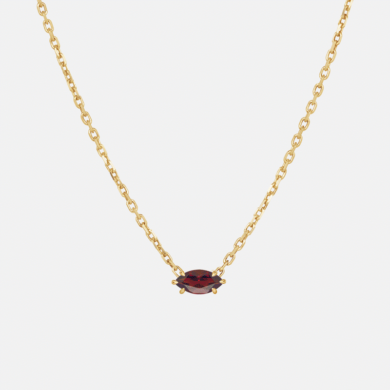 Birthstone Marquise Necklace Louise Jean Jewellery